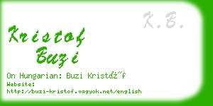 kristof buzi business card
